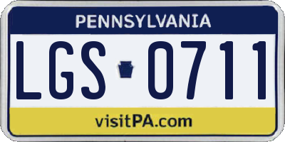 PA license plate LGS0711
