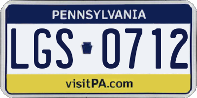 PA license plate LGS0712
