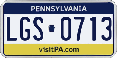 PA license plate LGS0713