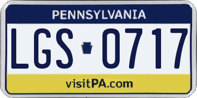 PA license plate LGS0717