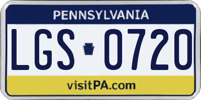 PA license plate LGS0720