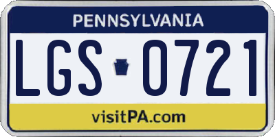 PA license plate LGS0721