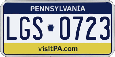 PA license plate LGS0723
