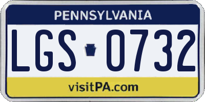 PA license plate LGS0732