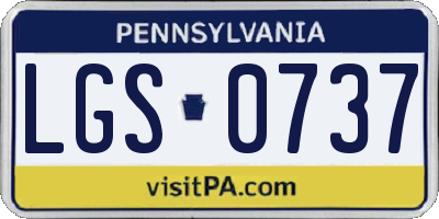 PA license plate LGS0737