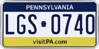 PA license plate LGS0740