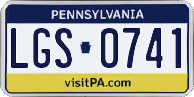PA license plate LGS0741