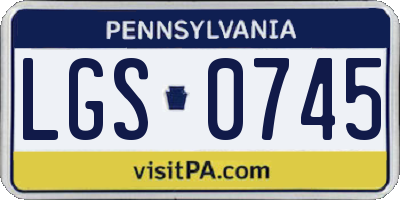PA license plate LGS0745