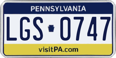 PA license plate LGS0747