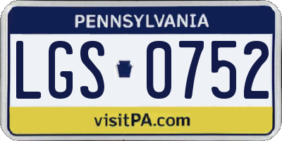 PA license plate LGS0752