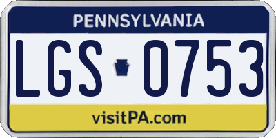 PA license plate LGS0753