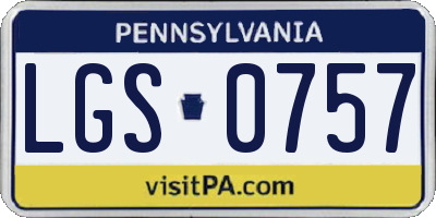 PA license plate LGS0757