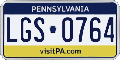 PA license plate LGS0764