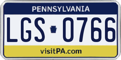 PA license plate LGS0766