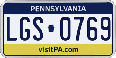 PA license plate LGS0769