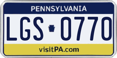 PA license plate LGS0770