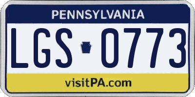 PA license plate LGS0773