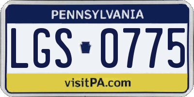 PA license plate LGS0775