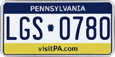 PA license plate LGS0780
