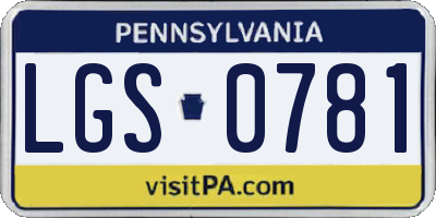 PA license plate LGS0781