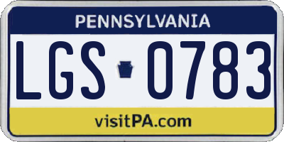 PA license plate LGS0783