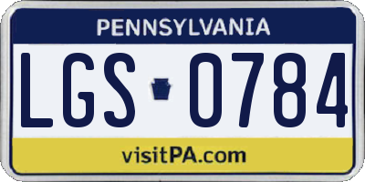 PA license plate LGS0784