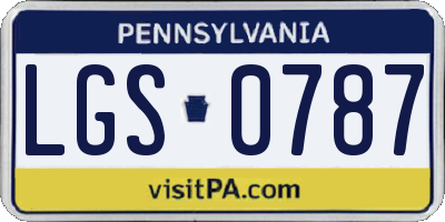 PA license plate LGS0787