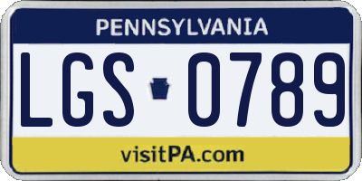PA license plate LGS0789