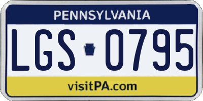 PA license plate LGS0795