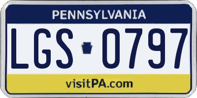 PA license plate LGS0797