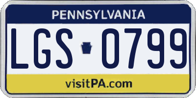 PA license plate LGS0799
