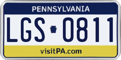 PA license plate LGS0811