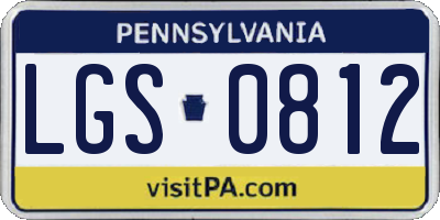 PA license plate LGS0812