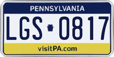 PA license plate LGS0817