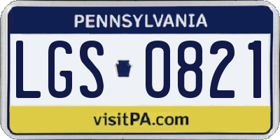 PA license plate LGS0821