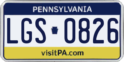 PA license plate LGS0826