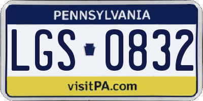 PA license plate LGS0832
