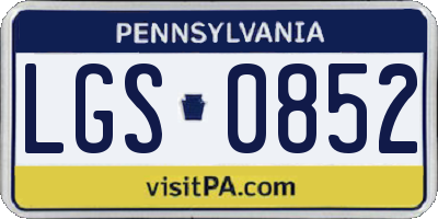 PA license plate LGS0852