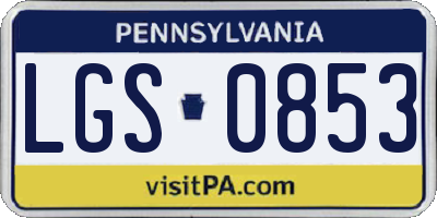 PA license plate LGS0853