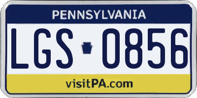 PA license plate LGS0856
