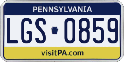 PA license plate LGS0859