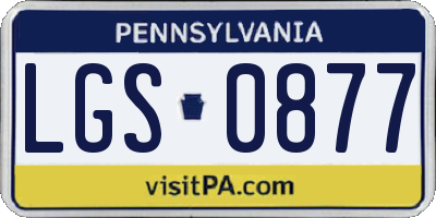 PA license plate LGS0877