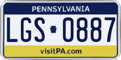 PA license plate LGS0887