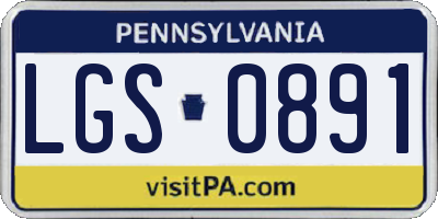 PA license plate LGS0891