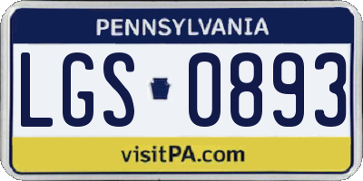 PA license plate LGS0893