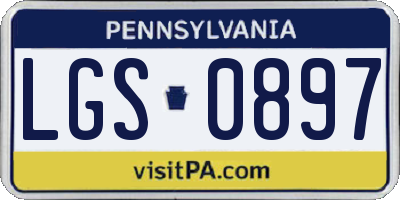 PA license plate LGS0897