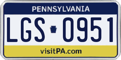 PA license plate LGS0951