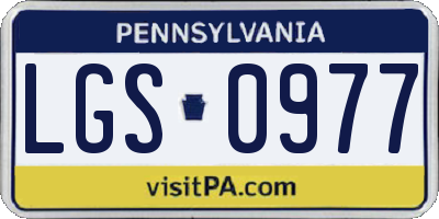 PA license plate LGS0977