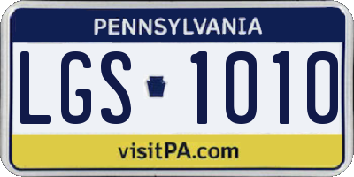 PA license plate LGS1010