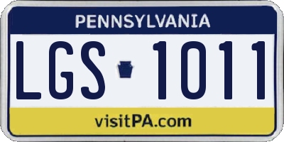 PA license plate LGS1011